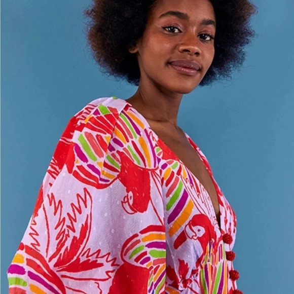 FARM Rio LILAC COLOR BIRDS MIDI DRESS LILAC COLOR BIRDS - Picture 5 of 6